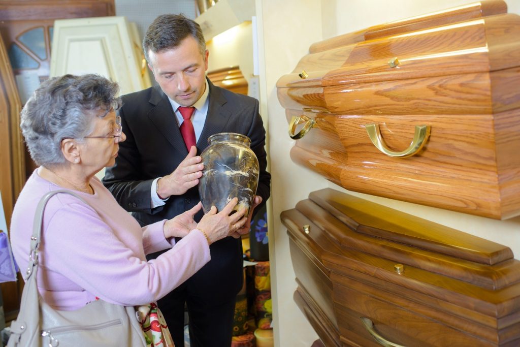 Woman with funeral director