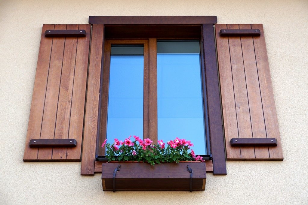 wooden window from outside