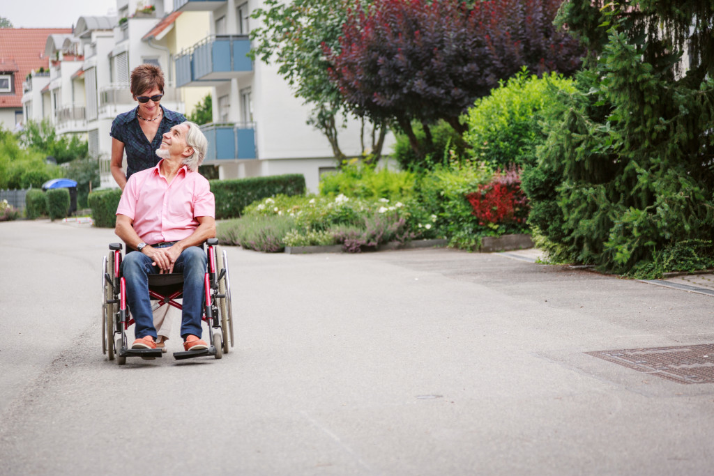 elder person on a wheelchair