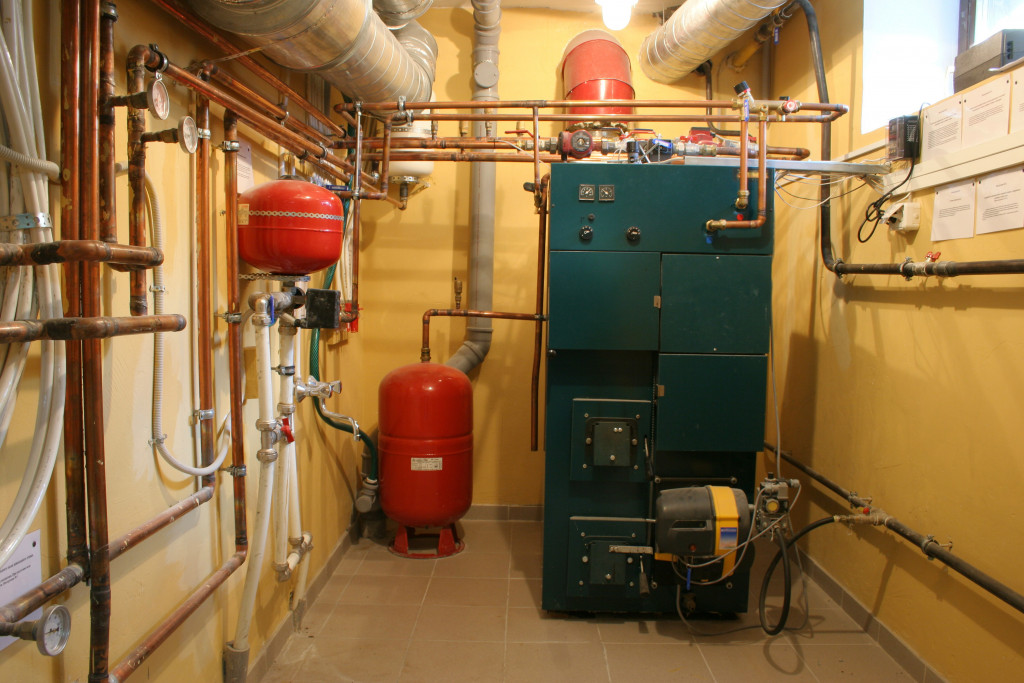 Boiler room with pipes everywhere
