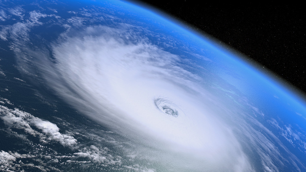 Giant hurricane as seen from space.