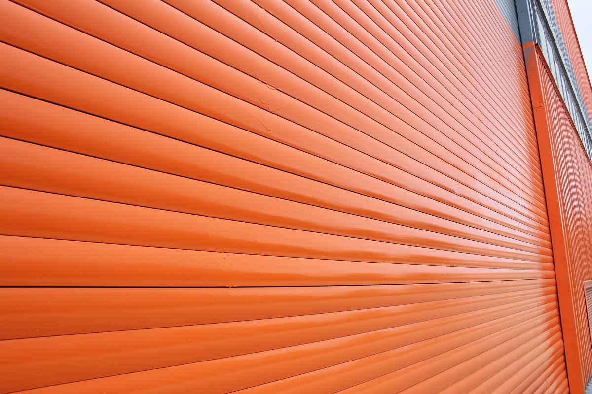 a siding of a house in color orange